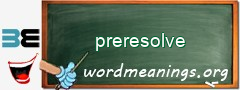 WordMeaning blackboard for preresolve